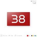Табличка с номером 38 на дверь квартиры, для офиса, кабинета, аудитории, склада, красная 120х70 мм, Айдентика Технолоджи