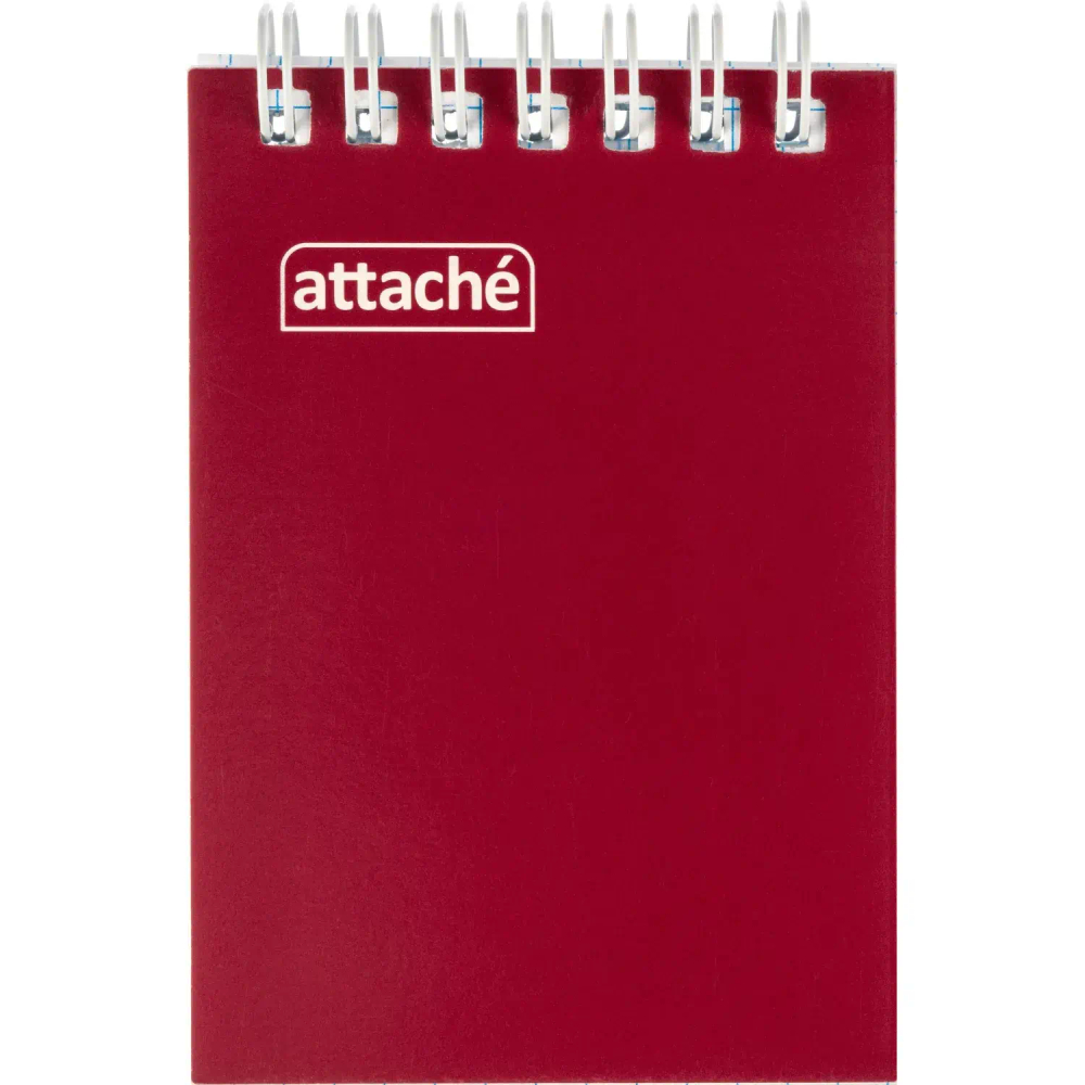 Блокнот на спирали А7 60л. ATTACHE, бордо, блок 60г, обложка 215г