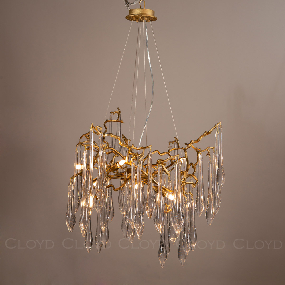 Люстра Cloyd SURINAM C8 / Ø60 см - латунь - бесцвет. стекло (арт.10977)