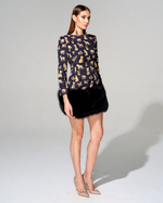 Платье длины мини с меховой отделкой