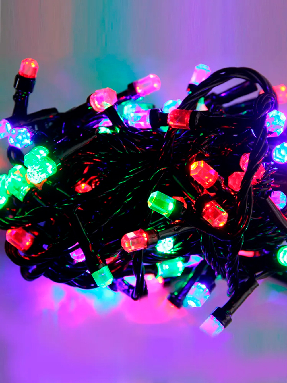 Гирлянда светодиодная с гол. наконеч."ФЕЙЕРВЕРК", 5 мм., 500 LED, хол. бел., 5м, 8 реж. MAG-G083-500