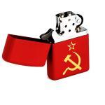 Зажигалка ZIPPO Classic Red Matte™ с Изображением серпа и молота ZP-233 Серп и Молот