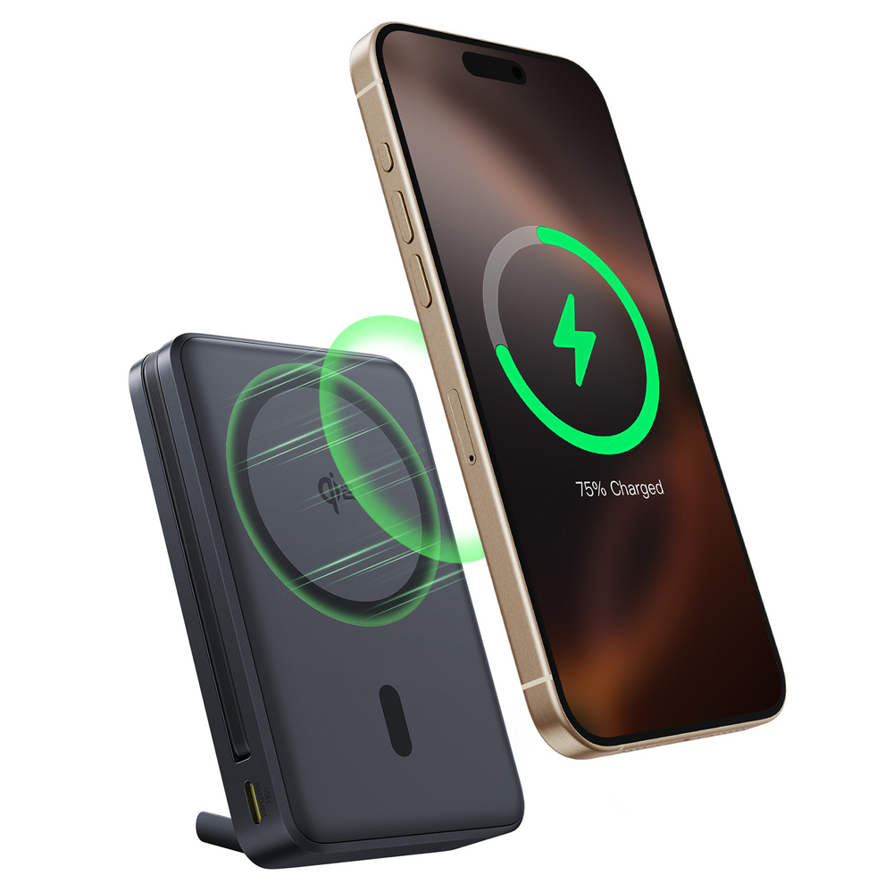 Внешний аккумулятор + Беспроводная зарядка Baseus Nomos Qi2 3-in-1 Kickstand Magnetic 2C+Qi2 10000mAh 45W (MagSafe)
