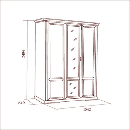 ЛОРЕНЦО Шкаф для одежды 3-х дверный (Дуб Сторсанд)