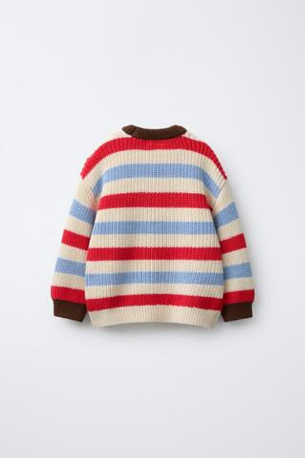 ZARA ВЯЗАНЫЙ СВИТЕР В ПОЛОСКУ, ПОЛОСКИ