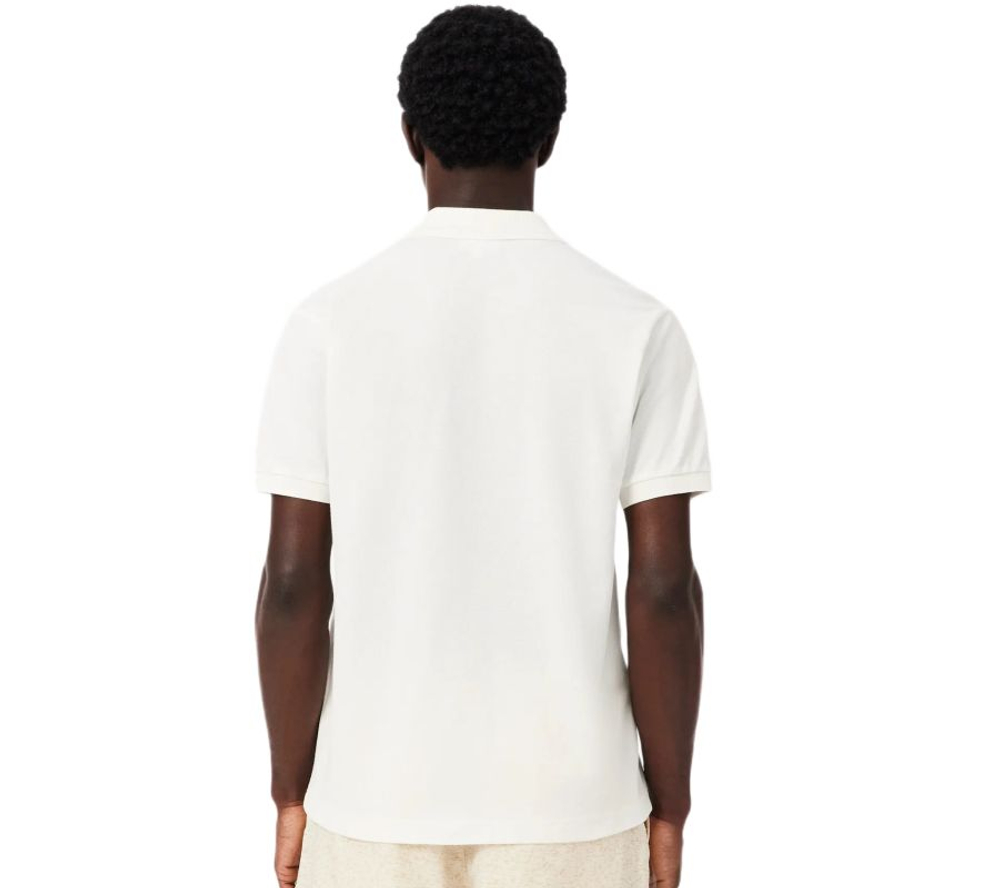 Мужское теннисное поло Lacoste Classic Fit Graphic Branding - flour