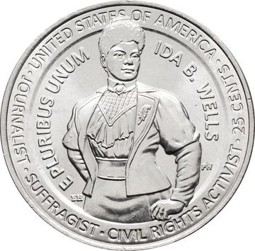25 центов (1/4 доллара, квотер) 2025 США «Американские женщины - Журналистка Ида Белл Уэллс-Барнетт» (P)