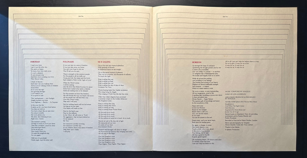 Jon And Vangelis - Private Collection (Япония 1983г.)