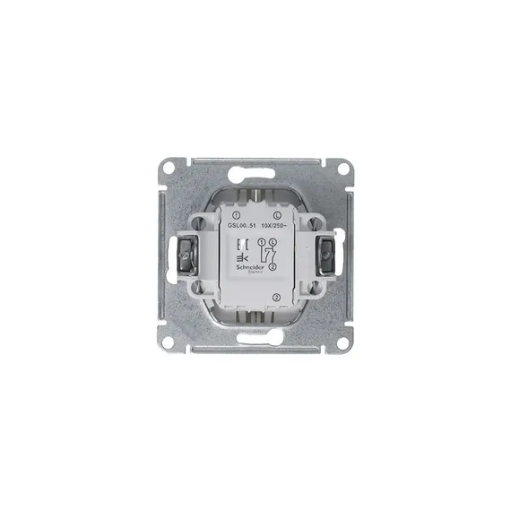 Выключатель 2-кл. СП Glossa 10А IP20 (сх. 5) 10AX механизм платина SE GSL001251