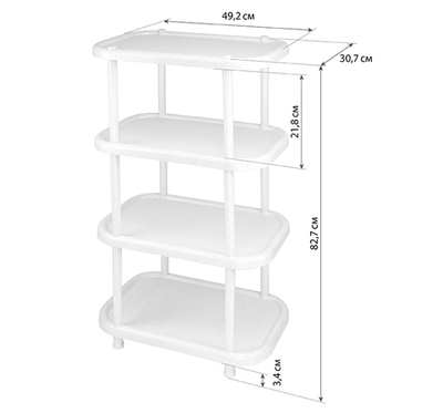 Полка овальная (4 секции) на колесах М2717