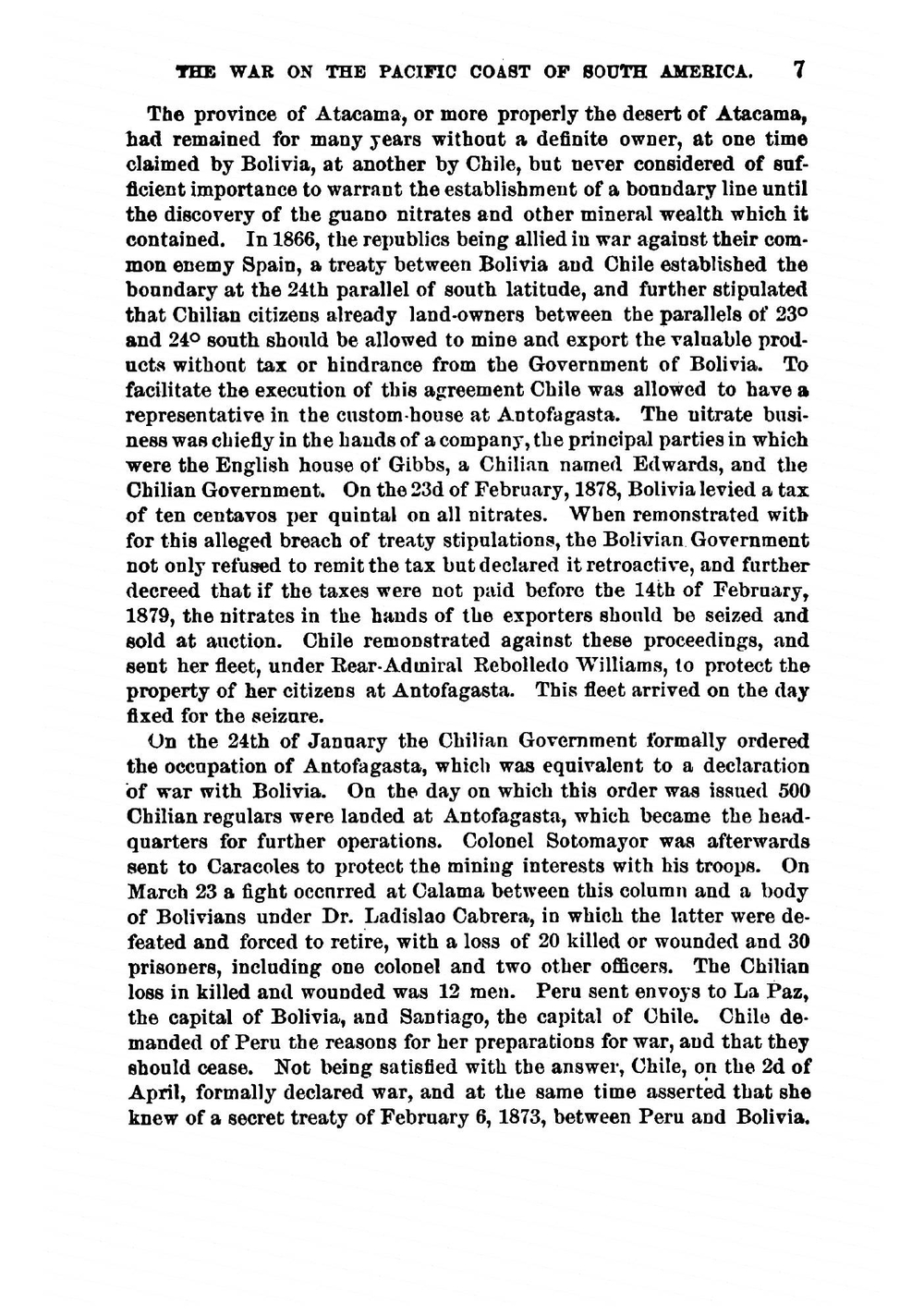 The War On the Pacific Coast of South America Between Chile and the Allied Republics of Peru and Bolivia: 1879-'81 | Theodorus Bailey Myers Mason