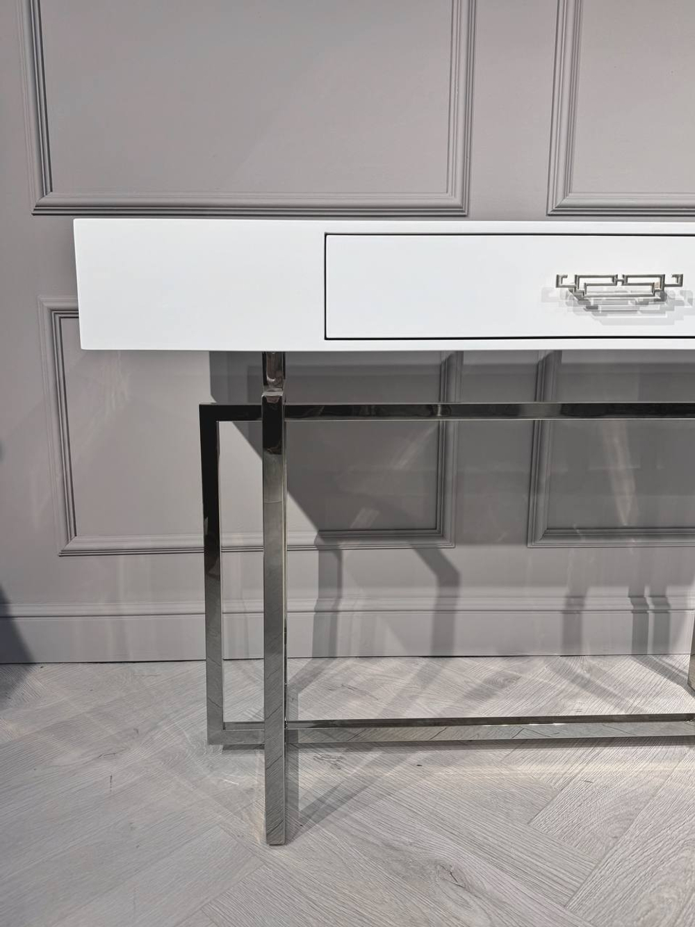 Стол-консоль Ist Casa Гарда-1, 120х40х76 см, белый, хром