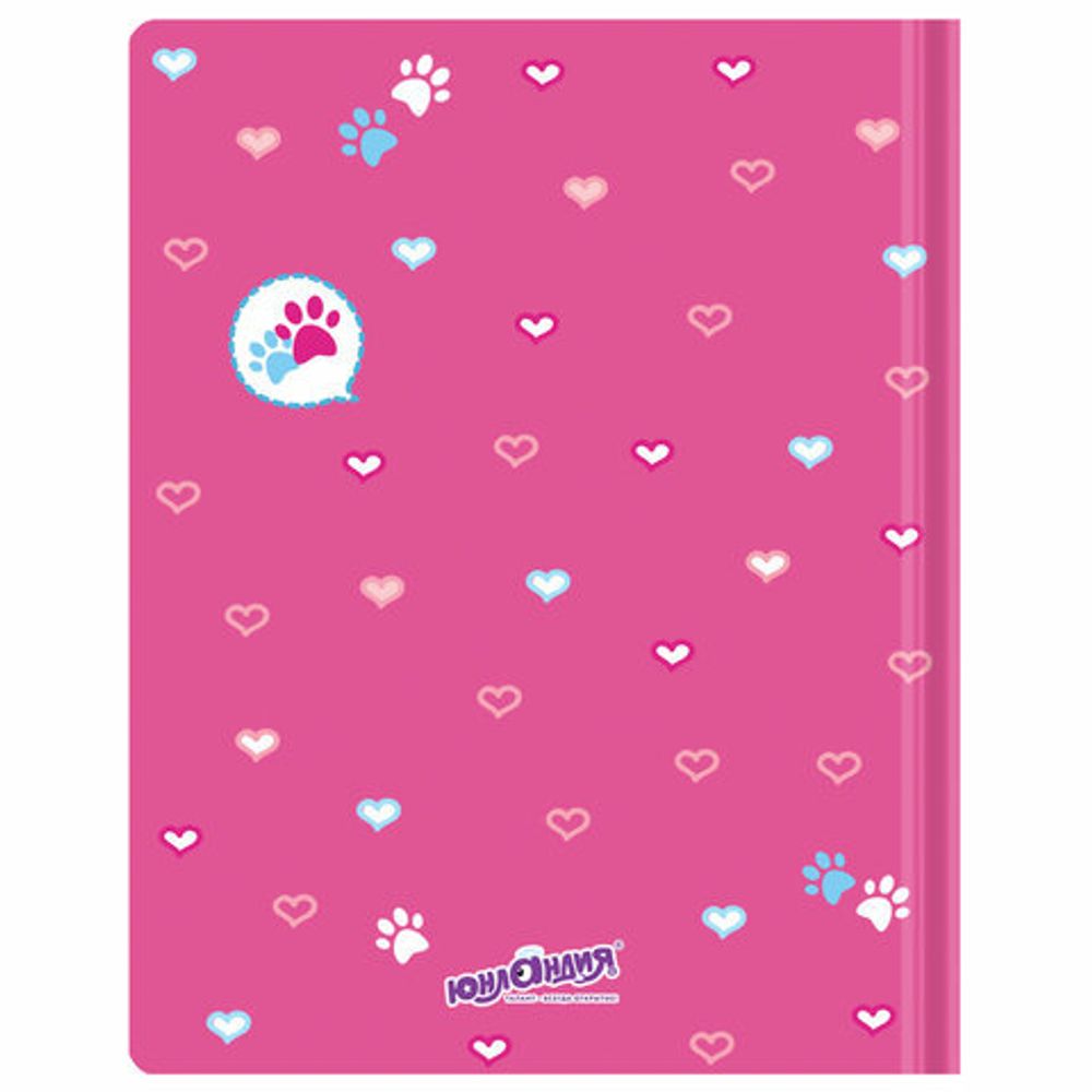 Дневник 1-4 класс 48 л., обложка кожзам (твердая), печать, аппликация, ЮНЛАНДИЯ, "МИЛАЯ КОШКА", 105480