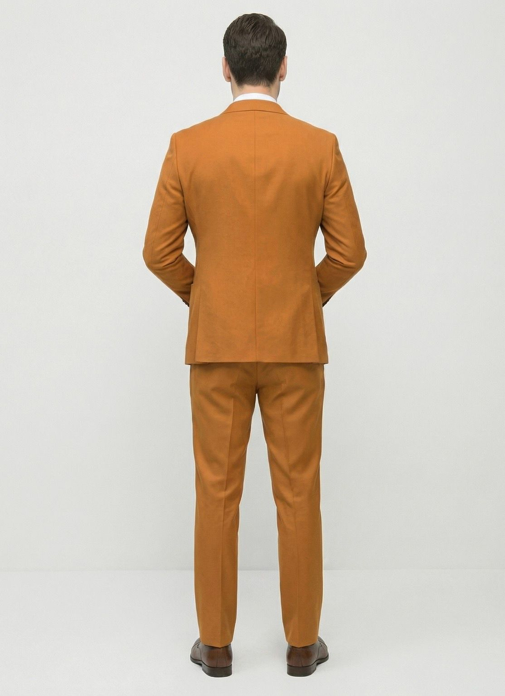 Мужской костюм двубортный (оранжевый) А73