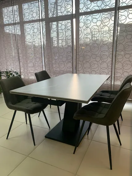 Стол раздвижной Chevron 160-240х90 см, серая керамика