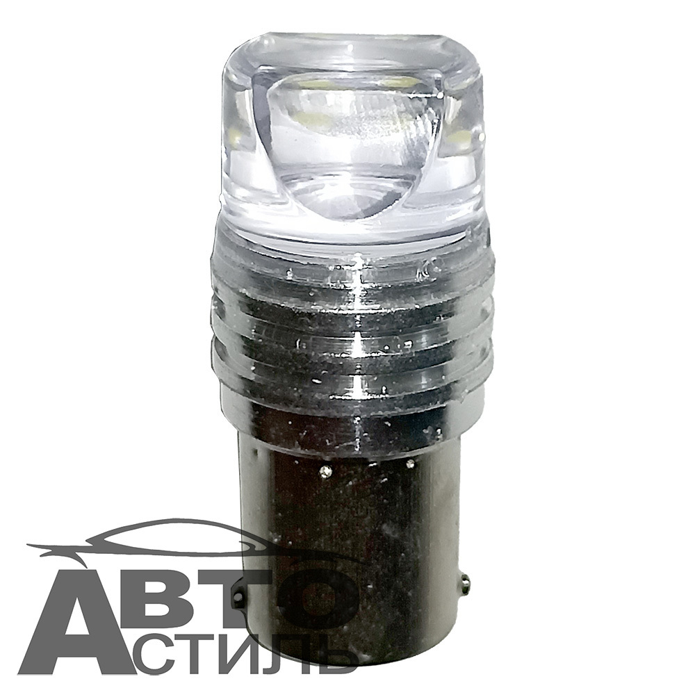 Светодиод 12V T25   9SMD 2835 3D WHITE CL 1но конт Прозрачн с метал ободом ЗУБ