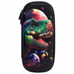 Пенал ЮНЛАНДИЯ, 1 отделение, 1 откидная планка, карман, EVA покрытие soft-touch, 22х10х5 см, "Galaxy Dino", 273188