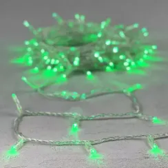 Светодиодная гирлянда с колпачком 100 зеленых LED ламп 10 м., 220-230 В., прозрачный провод ПВХ, IP65, LTC (PST100CAP-10-2G)
