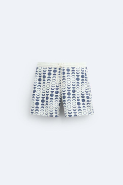 ZARA ПЛАВКИ С ГЕОМЕТРИЧЕСКИМ ПРИНТОМ, ЭКРЮ