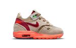 Baby CLOT x Nike Air Max 1 "Kiss of Death" co-branded Kiss of Death color matching sports low-top running shoes brown red 2021 edition