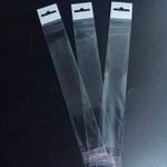 Пакеты 3х18+6 см. упаковочные прозрачные с подвесом и скотчем