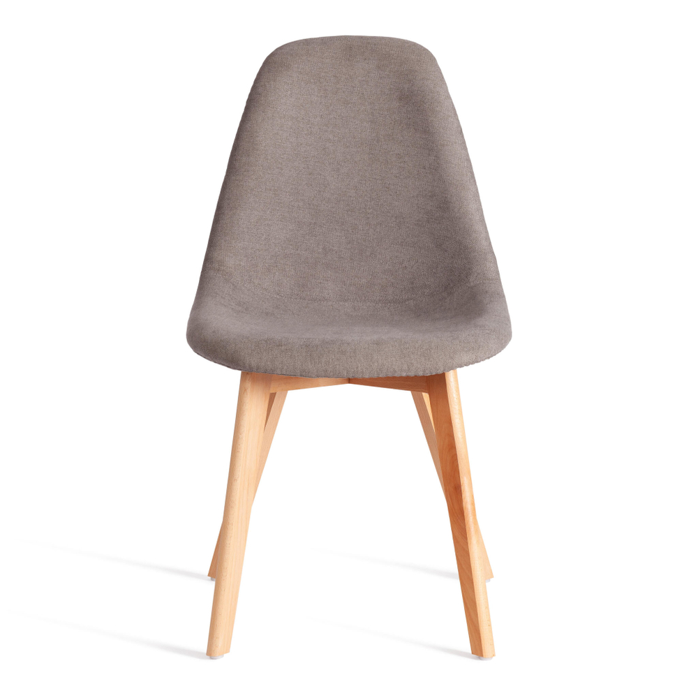 Стул CINDY SOFT (mod. C1021F1-1) фактурный велюр/дерево бук, 55 х 48 х 83 см, Серый LY1701-26 / натуральный (Комплект из 4 шт.)