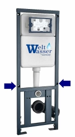 Унитаз подвесной WeltWasser MARBERG 410 + SALZBACH 043 MT-BL + MAR 410 SE GL-WT черный матовый, безободковый, с крышкой микролифт, слив торнадо, с инсталляцией и белой глянцевой кнопкой