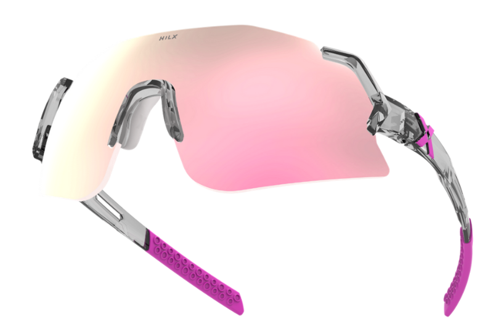 Спортивные очки с диоптриями HILX Savage 2.0 Shiny Crystal Grey Pink / Pink Lens