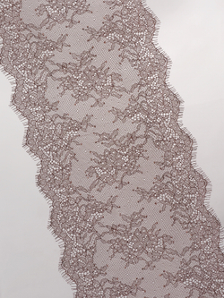 Кружево шантильи горький шоколад неэластичное ширина 22,5 см купон 2,9 м