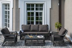 "Гранд Латте" лаунж-зона из искусственного ротанга, цвет графит