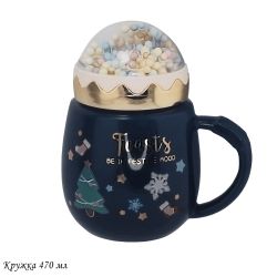 Lenardi 315-004 Детская кружка 470мл с крышкой НОВЫЙ ГОД в под.уп. (х48)Фарфор