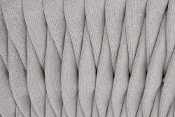 "Монако" кресло плетеное из роупа, каркас алюминий светло-серый (RAL7035) шагрень, роуп светло-серый 40 мм, ткань светло-серая