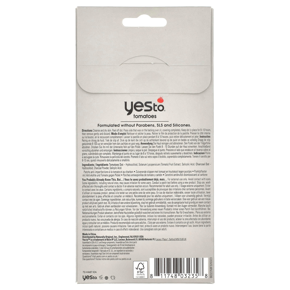 Yes To, Zit Zapping Dots, томаты, 24 точки