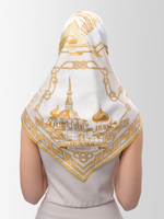 Платок «Реки России» бежевый 100% шёлк