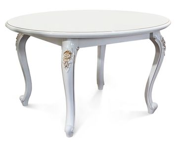 Стол обеденный НАТАЛИ круглый белый глянец