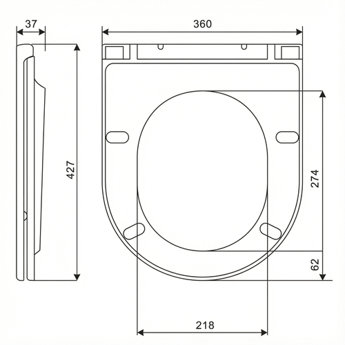 Сиденье для унитаза  WAVE LINE дюропласт, микролифт, БЕЛЫЙ глянец