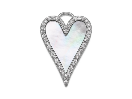 Подвеска "Сердце" 23,5мм, с перламутром