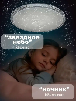 Люстра потолочная светодиодная с пультом 100Вт, площадь освещения до 25кв.м.