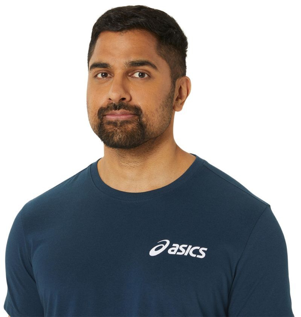 Мужская теннисная футболка Asics Chest Logo Short Sleeve T-Shirt - небесный
