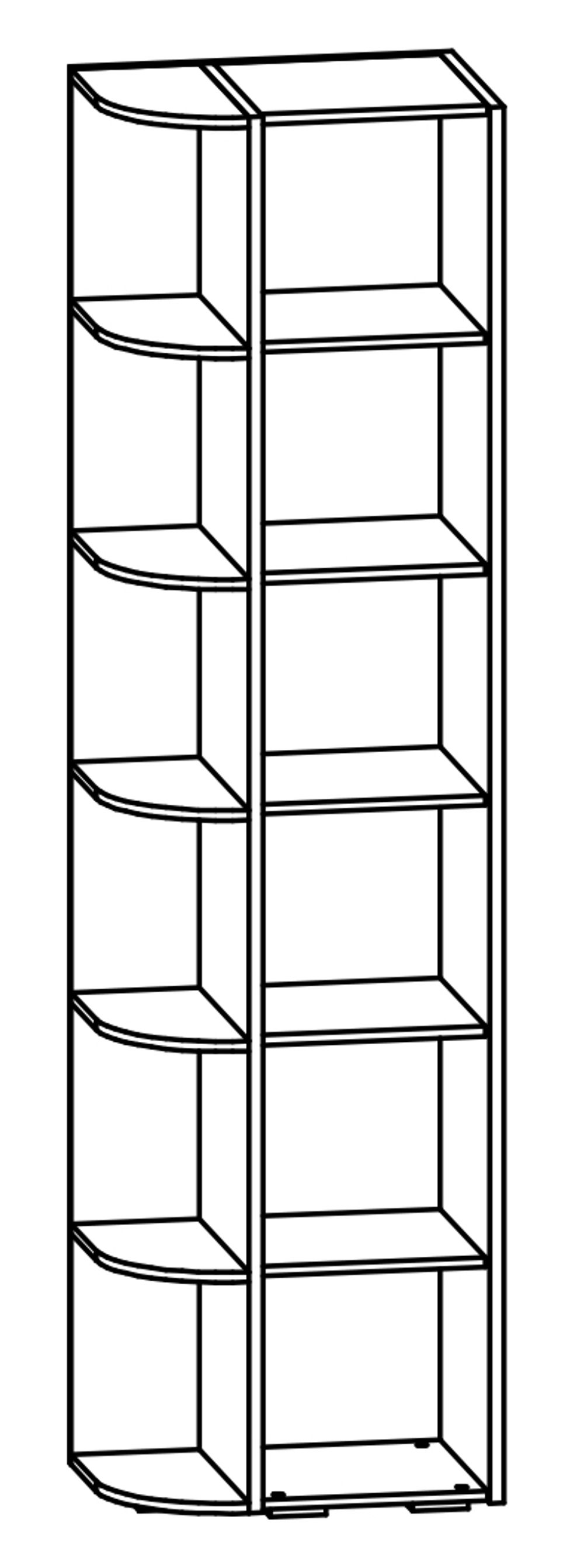 Шкаф-стеллаж узкий Камея (Дуб сонома/Белый глянец), Мелодия сна