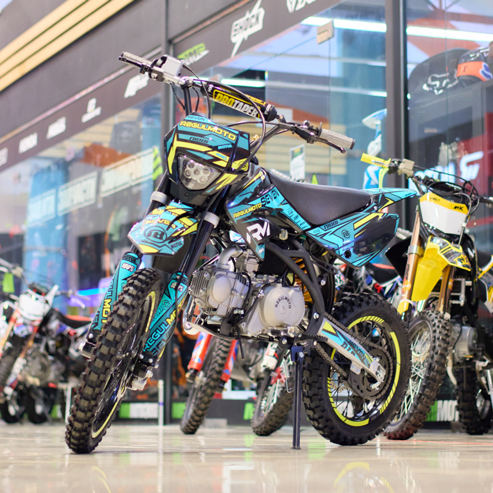 Питбайк Regulmoto SEVEN 125E 17/14 сине-желтый
