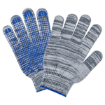 Перчатки хлопчатобумажные плотные, КОМПЛЕКТ 100 ПАР, 10 класс, 50-52 г, 133 текс, ПВХ-точка LAIMA ЛЮКС 2, СЕРЫЕ