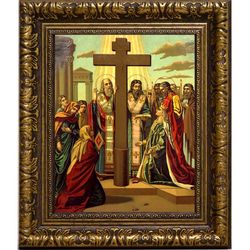 Воздвижение Креста Господня. Икона на холсте.