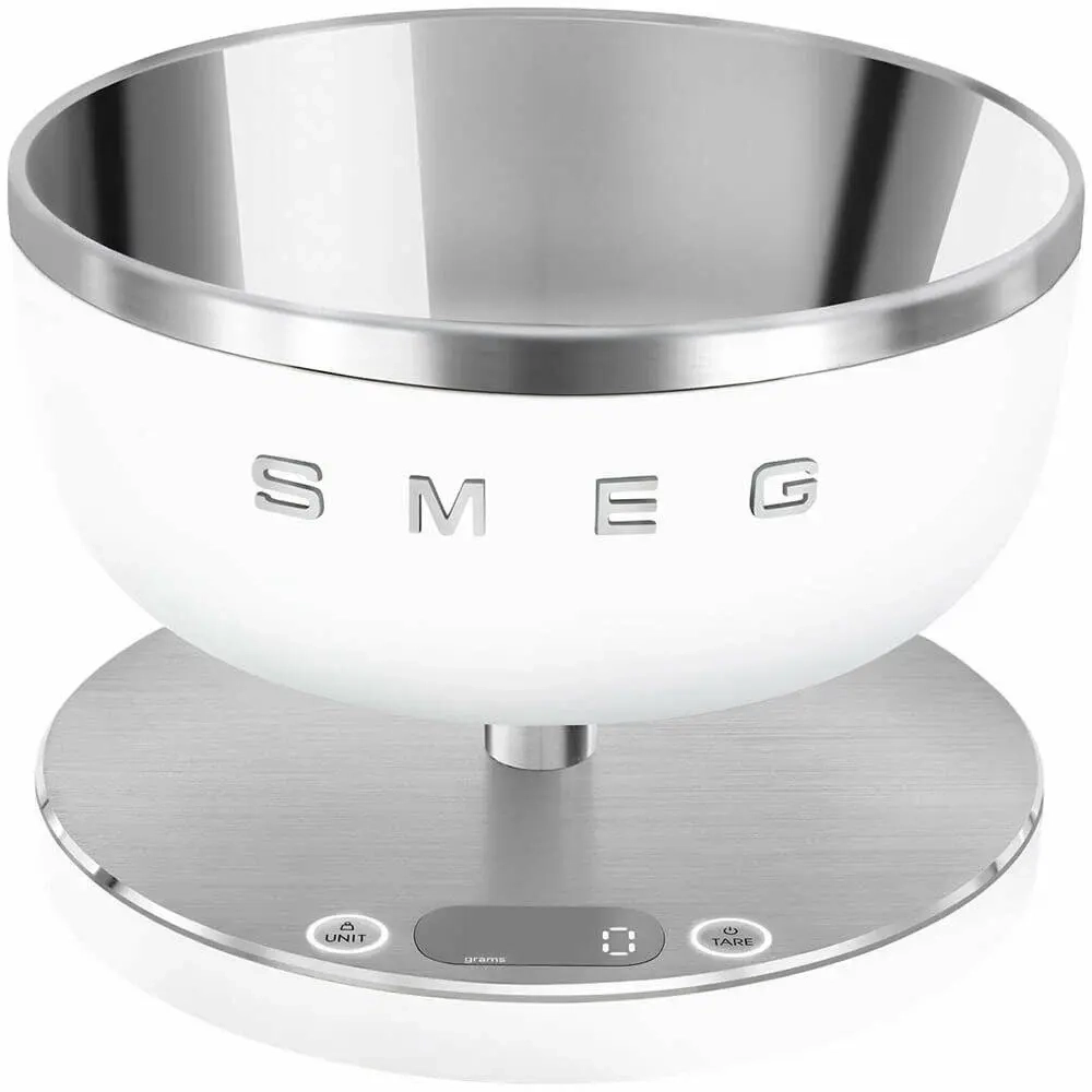 Кухонные весы SMEG, цифровые, максимальный вес 5 кг, шаг 1 г, цвет белый (KSC01WHMWW)