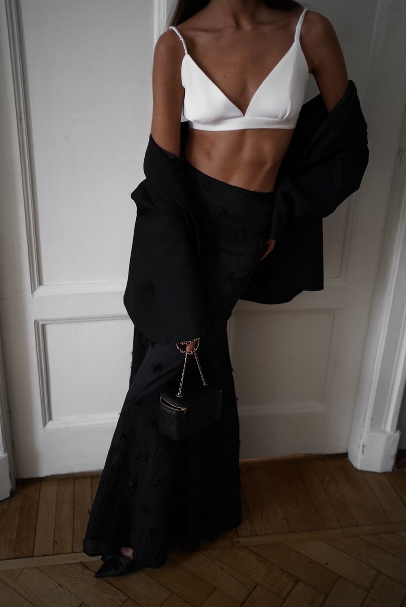 Топ бюстье из шелка белый