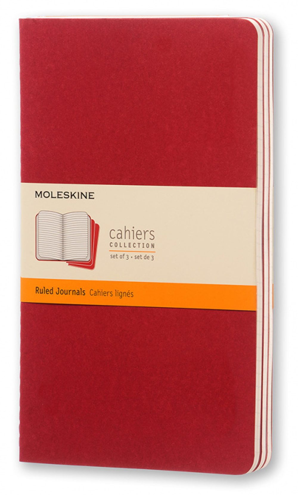 Блокнот Moleskine CAHIER JOURNAL CH116 Large 130х210мм обложка картон 80стр. линейка клюквенный (3шт)