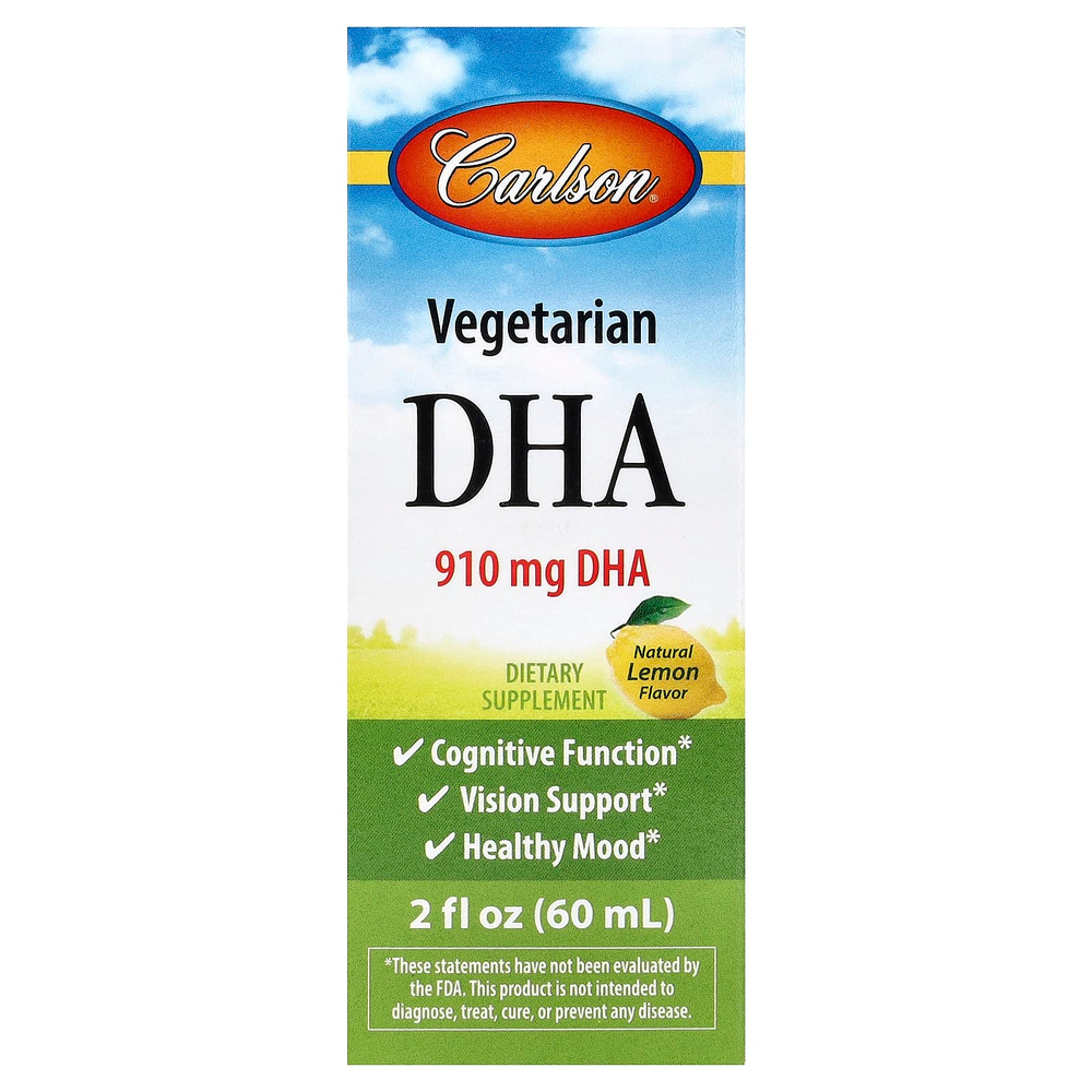 Carlson, вегетарианская ДГК, натуральный лимонный вкус, 60 мл (2 жидк. унции)
