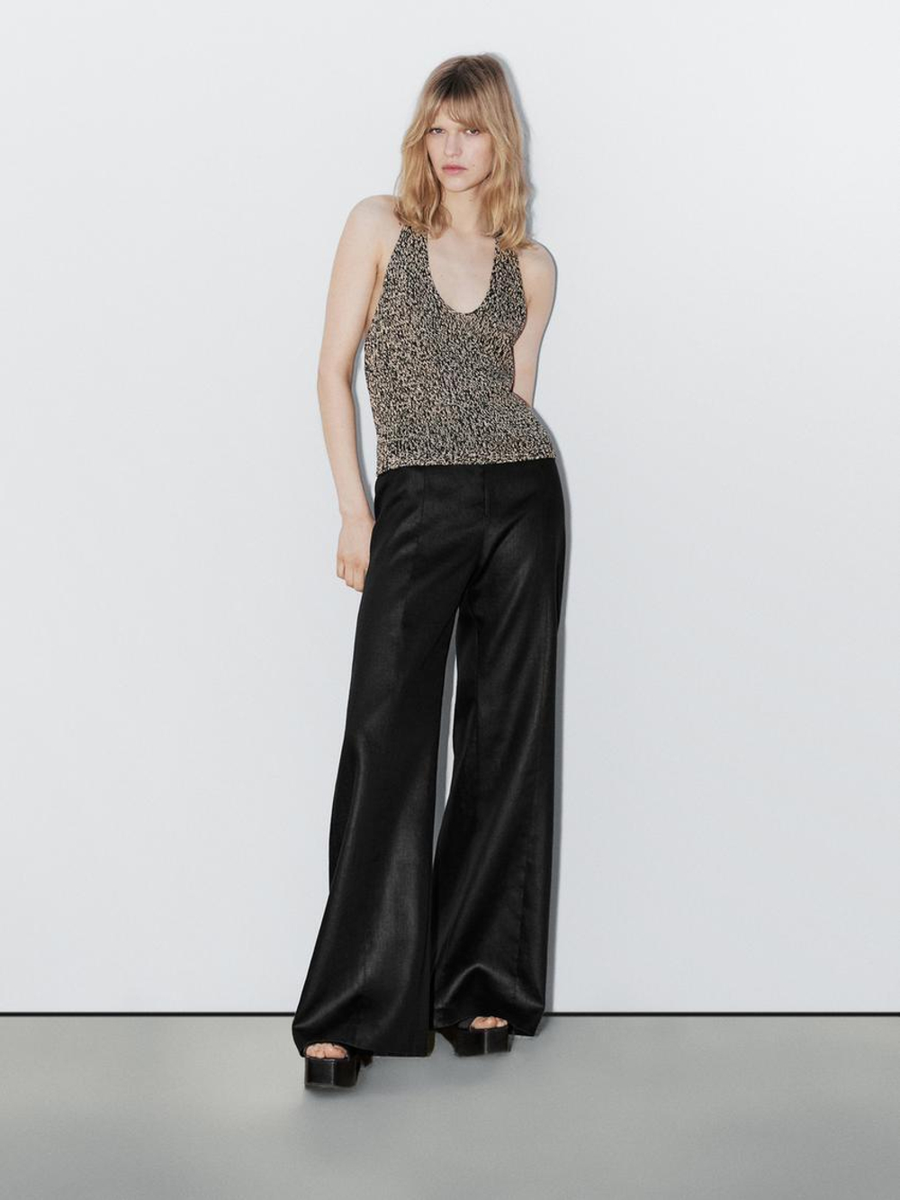 Massimo Dutti Трикотажный топ - Studio, ванильный