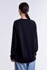 Лонгслив Гербарий Мак Черный