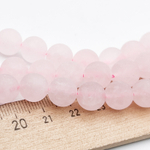 Розовый кварц матовый бусины (тонирован), диаметр 10-10,2 мм, цена за 18-19 шт (1/2 нити)